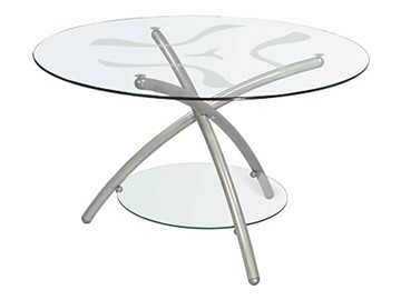 Стеклянный столик Дуэт 3 (металлик-прозрачное) в Сарапуле