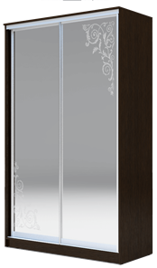 Шкаф-купе 2-х створчатый 2400х1682х620 два зеркала, "Орнамент" ХИТ 24-17-66-09 Венге Аруба в Сарапуле