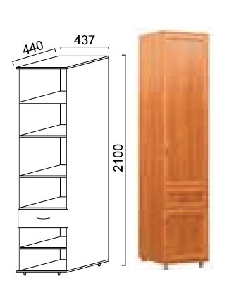 Шкаф Александра-1, ПР-4, шимо светлый, МДФ с кожзамом в Сарапуле - изображение