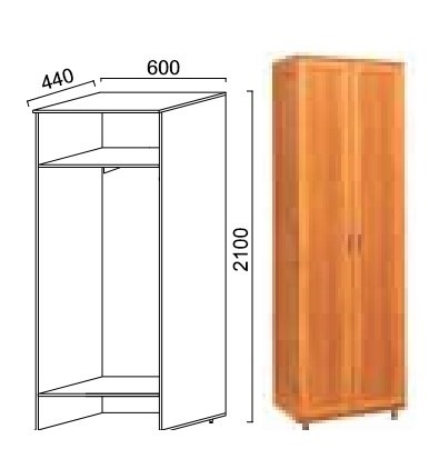Шкаф двухдверный Александра-1, ПР-2, шимо светлый, МДФ с кожзамом в Сарапуле - изображение