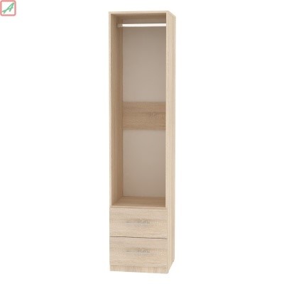Распашной шкаф Риал (H20) 198х45х45 ручка рейлинг, Белый/ДСС в Сарапуле - изображение 1