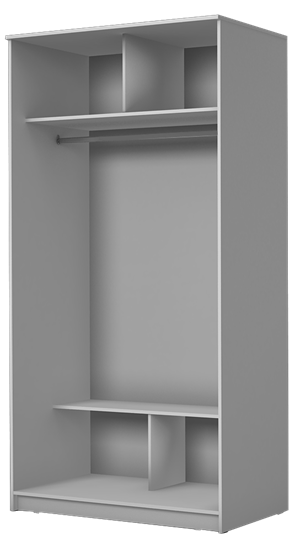 Шкаф 2-х створчатый Хит-22-12/2-22 с цветным стеклом, средне-серый 074, Дуб Крафт белый в Сарапуле - изображение 1