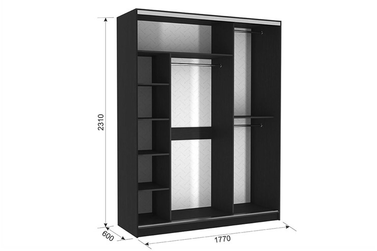 Шкаф 3-х дверный Бассо 9-600 энерджи, венге в Сарапуле - изображение 2