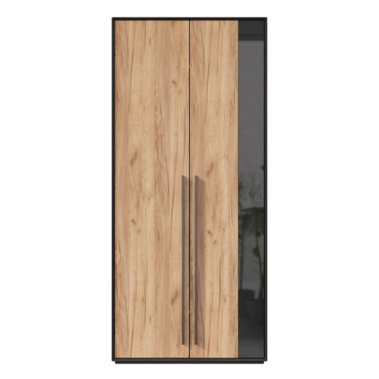 Шкаф для прихожей 2-дверный Неаполь ЛД.134050.000 (Черный/Дуб Золотой) в Сарапуле - изображение 3