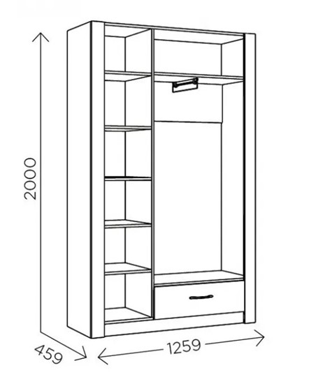 Шкаф гардеробный Ева 5 М2 дуб ирландский/белый матовый в Сарапуле - изображение 2