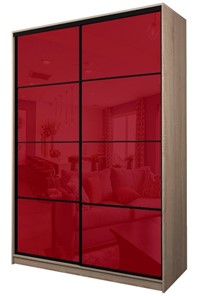 Шкаф 2-х дверный MAX МШ-23-6-16-22, Профиль Черный/Цвет Дуб сонома/Oracal Бургунди в Сарапуле