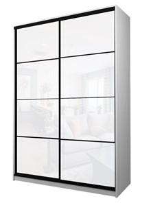 Шкаф 2-х дверный MAX МШ-25-6-18-22, Профиль Черный/Цвет Белый/Oracal Белый в Глазове