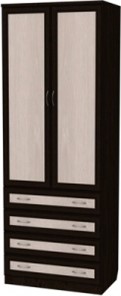 Шкаф двухдверный 103 со штангой, цвет Венге в Сарапуле