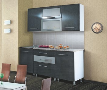 Модульный кухонный гарнитур Мыло 224 2000х718, цвет Черный/Графит в Сарапуле