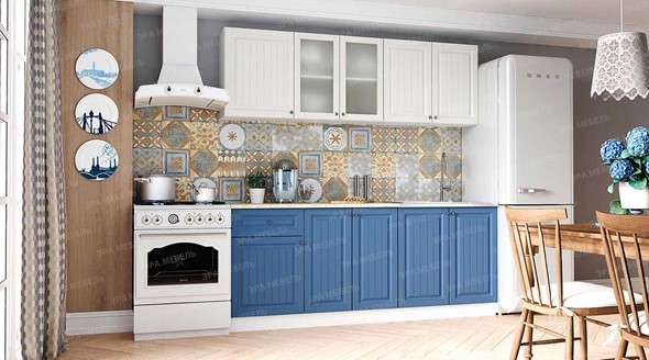 Модульный кухонный гарнитур Хозяюшка Магнолия-деним 2,0 м МДФ в Сарапуле - изображение