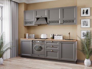 Кухонный гарнитур Амели-3 2400, Белый/Оникс серый в Сарапуле