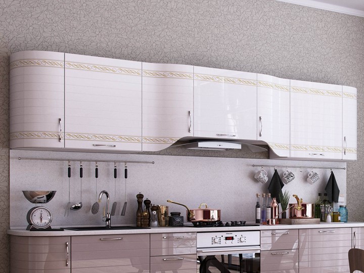 Кухонный гарнитур Анастасия цвет капучино 2 (260 см) в Глазове - изображение 1