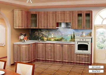 Кухонный угловой гарнитур Веста 1330х2800, цвет Дуб темный в Сарапуле