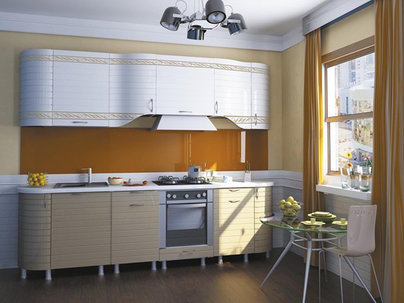 Кухонный гарнитур Анастасия цвет капучино 2 (260 см) в Сарапуле - изображение