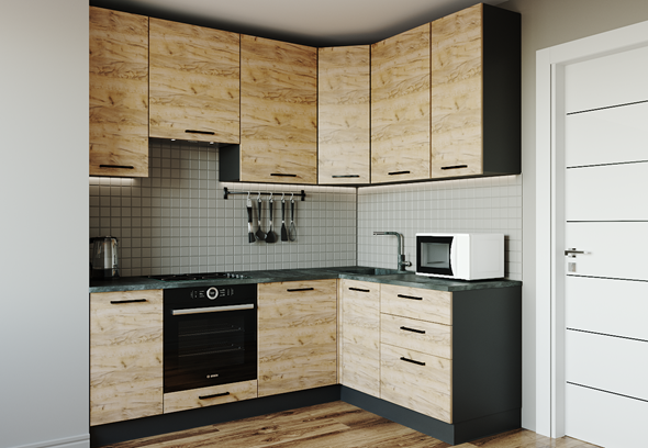 Угловая кухня Крафт-2200х1600 в Сарапуле - изображение