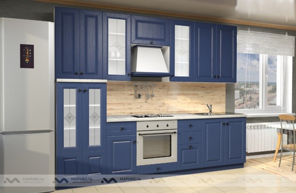 Модульная кухня Вена 2800, цвет Синий в Сарапуле - изображение