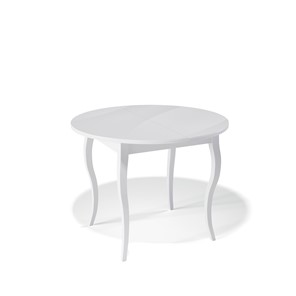 Круглый кухонный стол Kenner 1000С (Белый/Стекло белое глянец) в Сарапуле