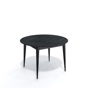 Обеденный круглый стол Kenner W1200 (Черный/Мрамор серый) в Сарапуле