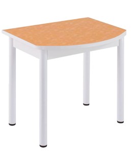 Кухонный пристенный стол НСПГ-02 ПЛ1, цветы манго/белое ЛДСП/36 прямые трубки крашеные белый в Глазове