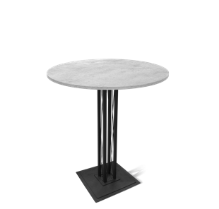 Круглый стол на кухню SHT-TU6-BS1/H110 / SHT-TT 90 ЛДСП (бетон чикаго светло-серый/черный) в Сарапуле