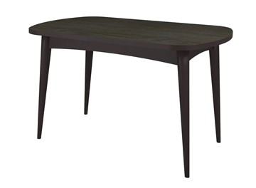 Овальный стол на кухню Ялта с цилиндрическими опорами Венге/Ясень Анкор темный в Глазове
