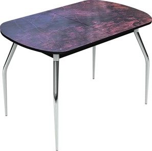 Раздвижной стол Ривьера исп.2 хром №5 (Exclusive h155/черный) в Сарапуле