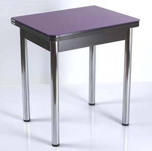 Кухонный пристенный стол СПА-02 СТ2, венге ЛДСП/стекло фиолетовый/39 прямые трубки хром в Глазове