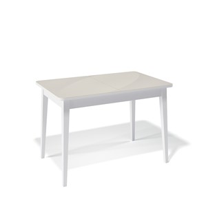Кухонный раскладной стол Kenner 1100M (Белый/Стекло крем сатин) в Сарапуле
