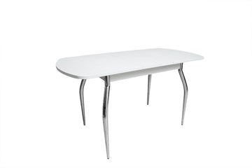 Кухонный стол раскладной ПГ-01СТ белое/белое/крашенные фигурные в Сарапуле - предосмотр 1