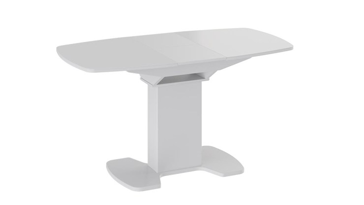 Кухонный стол раскладной Портофино (СМ(ТД)-105.01.11(1)), цвет  Белый глянец/Стекло белое в Глазове - изображение 2
