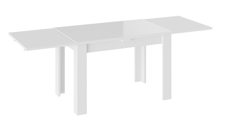 Кухонный раскладной стол Норман тип 1, цвет Белый/Стекло белый глянец в Сарапуле - изображение 1