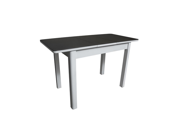 Обеденный раздвижной стол Айсберг-2СТ белое/черное/прямые массив в Сарапуле - изображение 1