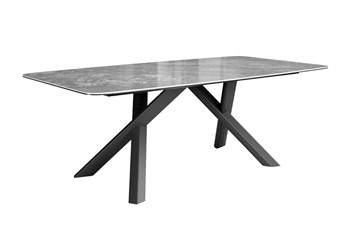 Кухонный  стол DikLine KS220 керамика Monsoon (серый глянец JA688) / опоры черные в Сарапуле