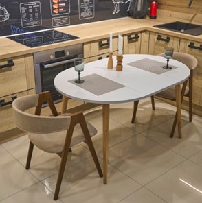 Кухонный раздвижной круглый стол Серый камень 90*90 см ЛДСП в Ижевске - предосмотр 5