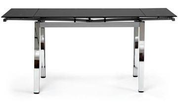 Обеденный раздвижной стол CAMPANA ( mod. 346 ) металл/стекло 70x110/170x76, хром/черный арт.11413 в Глазове