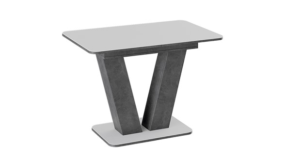 Кухонный стол раскладной Чинзано тип 1 (Моод темный/стекло белое матовое) в Сарапуле - изображение
