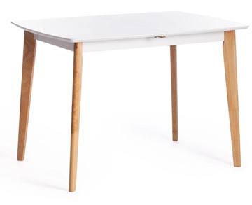 Маленький обеденный стол Claire, дерево гевея/МДФ, 110+30x75x75 Белый/натуральный арт.15111 в Глазове