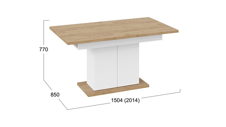 Раздвижной стол Детройт тип 1 (Белый/Дуб Крафт золотой) в Сарапуле - изображение 7