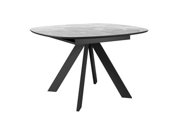 Керамический кухонный стол DikLine BK100 Керамика Серый мрамор/подстолье черное/опоры черные в Ижевске