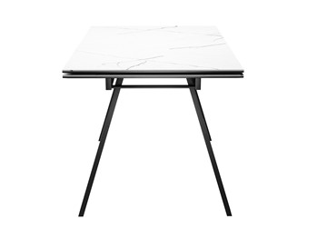 Кухонный стол раскладной DikLine DKL140 Керамика Белый мрамор/опоры черные (2 уп.) в Сарапуле - предосмотр 1