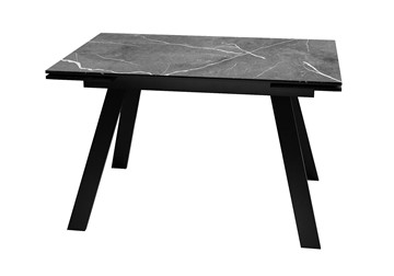 Обеденный раздвижной стол DikLine DKL140 Керамика Черный мрамор/опоры черные (2 уп.) в Ижевске - предосмотр