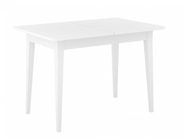 Кухонный раздвижной стол Dikline M110 Белый/стекло белое сатин/ножки MM белые в Сарапуле