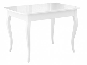 Кухонный стол раскладной Dikline M120 Белый/стекло белое глянец/ножки MC белые в Сарапуле