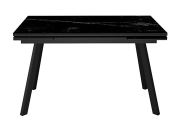 Кухонный раздвижной стол DikLine SKA125 Керамика Черный мрамор/подстолье черное/опоры черные (2 уп.) в Ижевске