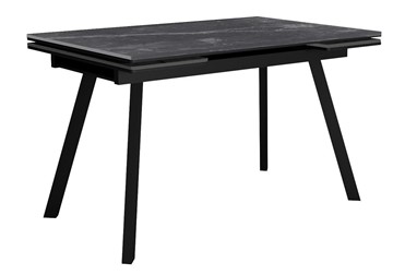Кухонный раскладной стол DikLine SKA125 Керамика Серый мрамор/подстолье черное/опоры черные (2 уп.) в Ижевске