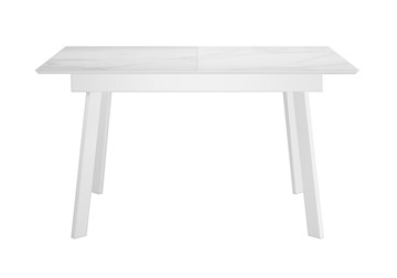 Раздвижной стол DikLine SKH125 Керамика Белый мрамор/подстолье белое/опоры белые (2 уп.) в Сарапуле