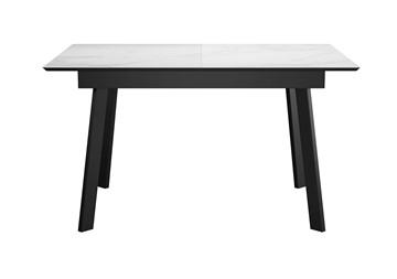 Керамический стол DikLine SKH125 Керамика Белый мрамор/подстолье черное/опоры черные (2 уп.) в Ижевске