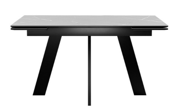 Стол раздвижной DikLine SKM140 Керамика серый мрамор/подстолье черное/опоры черные (2 уп.) в Ижевске - изображение 3