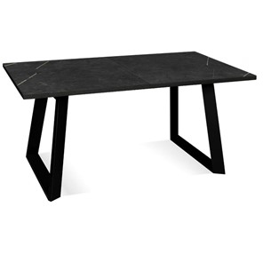 Кухонный стол раскладной Dikline ZLS140 Мрамор черный/ножки черные в Сарапуле