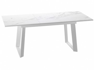 Раздвижной стол Dikline ZLS140 Мрамор белый глянец/ножки белые в Сарапуле - предосмотр 1